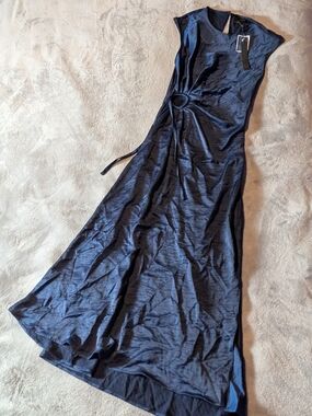 House of Harlow 1960 Sleeveless Navy Maxi with Waist Tie